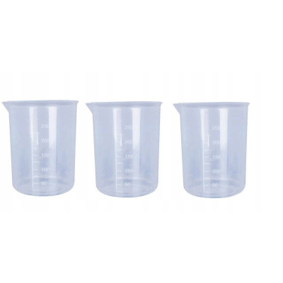 Kubek plastikowy z miarką 250/300ml komplet 3 szt