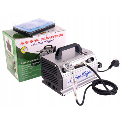 Kompresor do aerografu + aerograf + wąż + filtr (praca na dwa aerografy)
