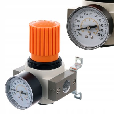 Reduktor Sprężonego Powietrza 1/2” 16 bar Kompresora Instalacji Manometr