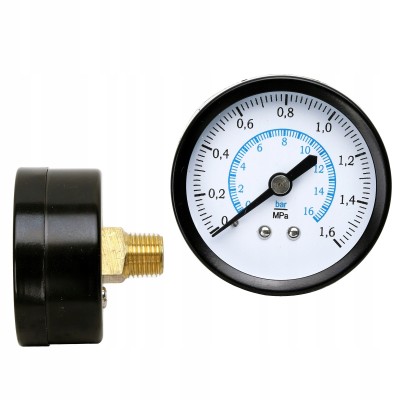 Mały Manometr 1/4 Metalowy 50mm Zegar 16 bar