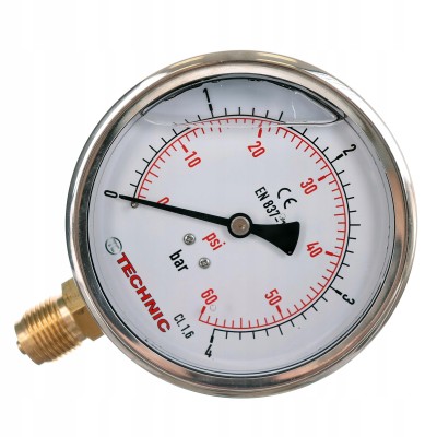 Manometr gliceryn. YT100GL-1/2" 0-4 bar 100mm dolny gwint