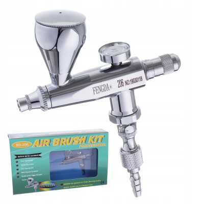 Metalowy AEROGRAF BD-206 FENGDA 0,5mm krótki korpus lekki wygodne trzymanie