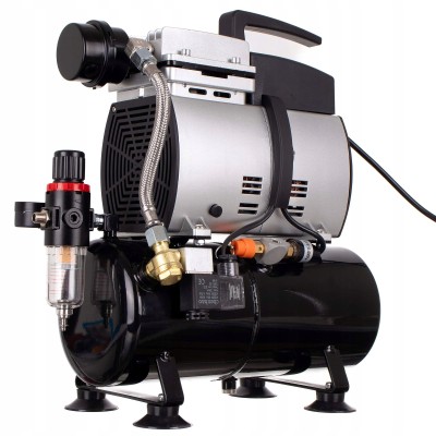 Mocny Kompresor Aerografu Butla 4L 350W Max 4 BAR 44 l/min Reduktor Filtr