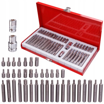 Zestaw Bitów Klucze TORX HEX IMBUS SPLINE 40 el. Bity Końcówki Wkrętakowe