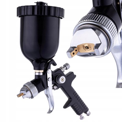 Pistolet lakierniczy do Malowania HVLP dysza 2,5mm BLACK Zbiornik 600ml