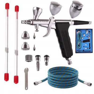 Aerograf Fengda 3 dysze 0,3+0,5+0,8mm z 3 zbiornikami - zestaw airbrush