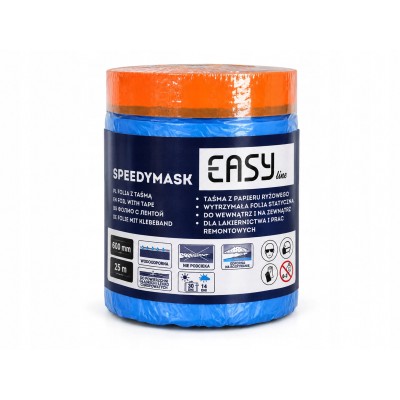 Folia maskująca z taśmą EASY Speedymask 600mm 25m Autocolor lakiernictwo