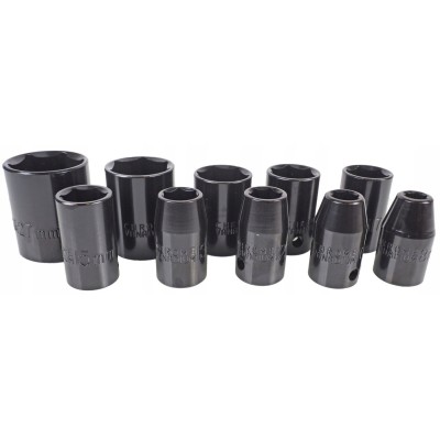 NASADKI UDAROWE 1/2'' KLUCZE 8-27mm ZESTAW 10 szt